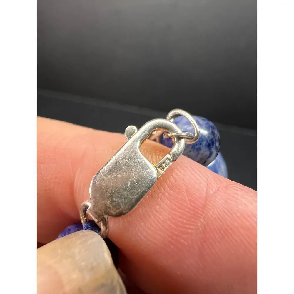 NEW sodalite necklace and bracelet with sterling silver clasp